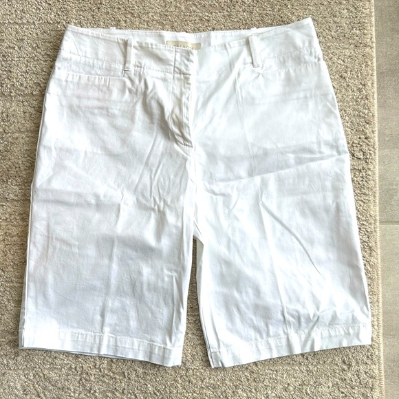 Talbots Pants - *LIKE NEW* Talbots Women's Perfect Crisp White Flat Front Bermuda Shorts - 8